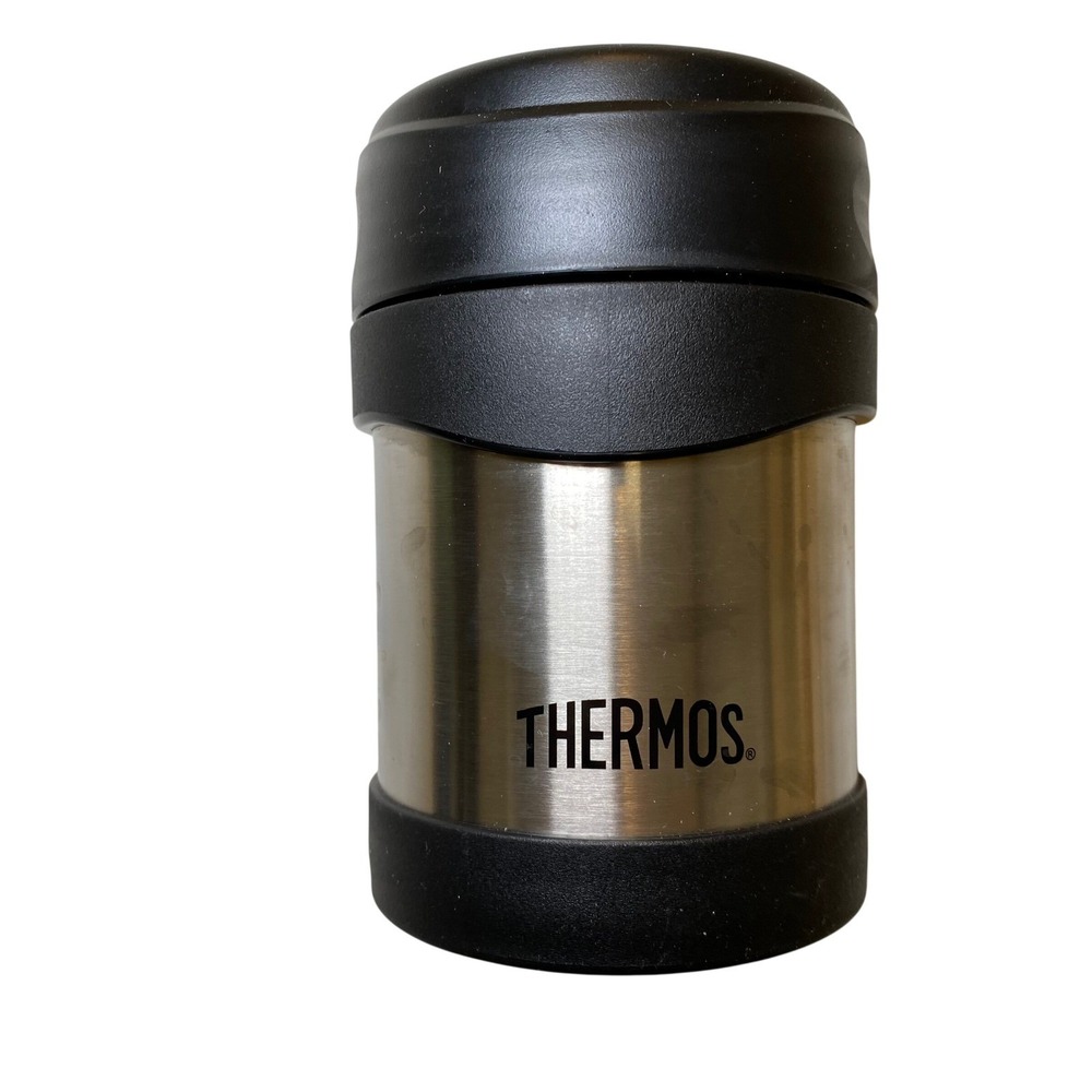 Thermos Stainless Steel Vacuum Insulated Food Jar Wide Mouth Black 10 Oz